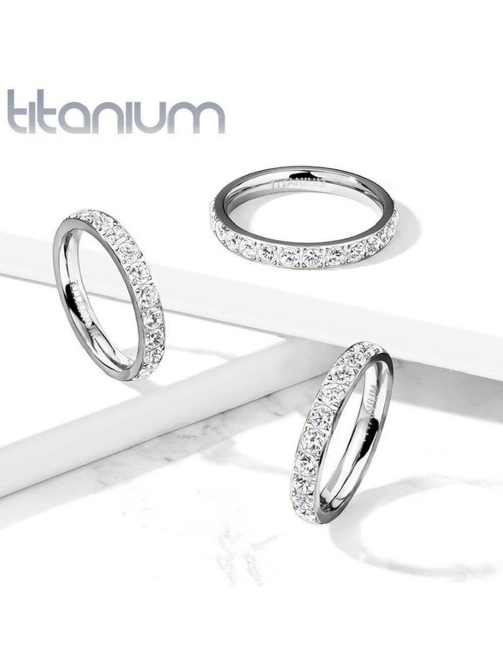 New tituiam‎ CZ eternity ring size 6.5